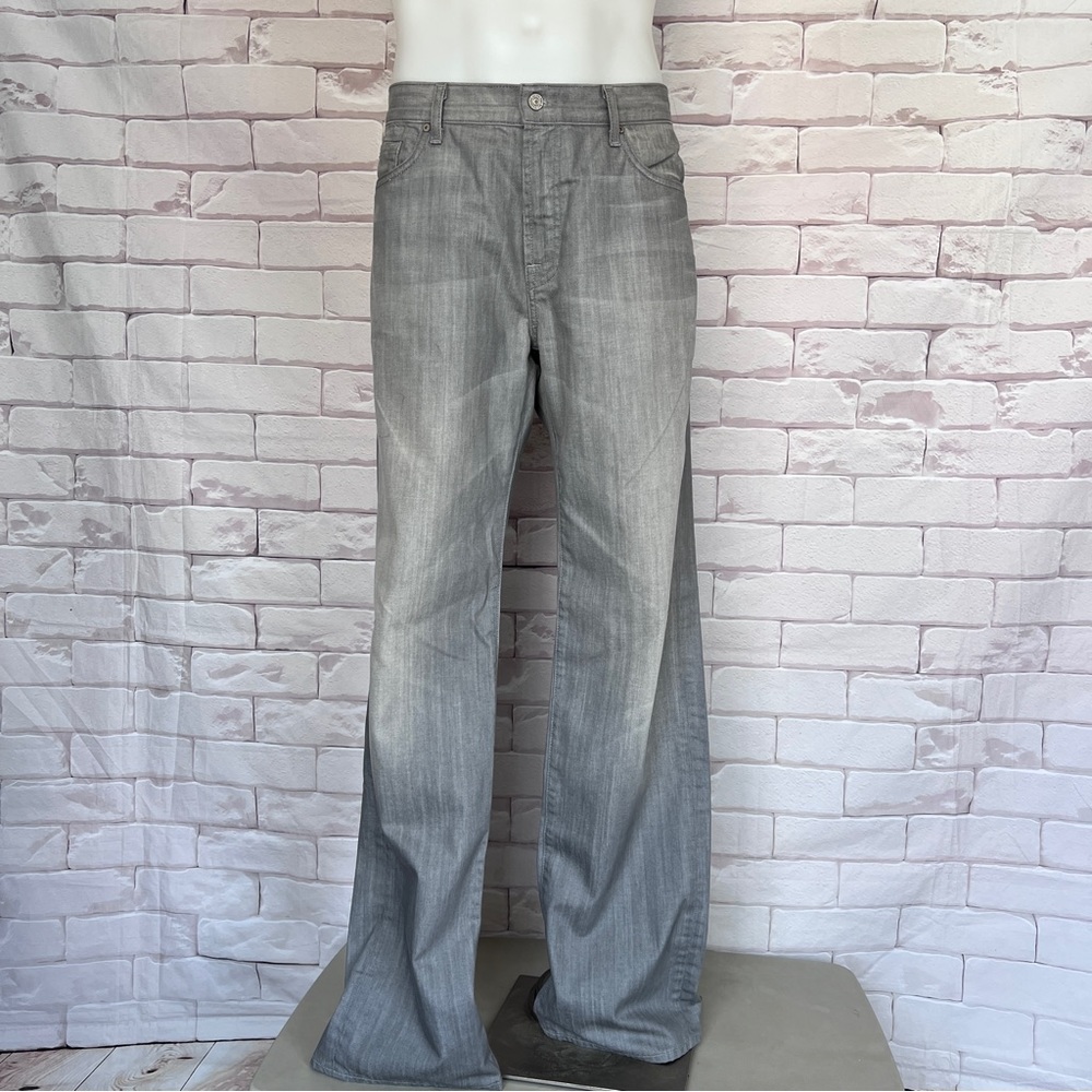 7 For All Mankind Men's Austyn Squiggle in Trajectory Relaxed Fit Mid Rise Jeans